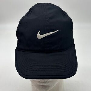 Nike Black and White Featherlight Sports Cap Adjustable HT8785